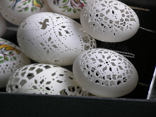 carved eggs