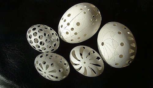 carved eggs