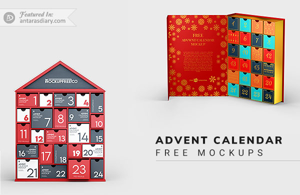 Free Advent Calendar Mockup PSD Files Download