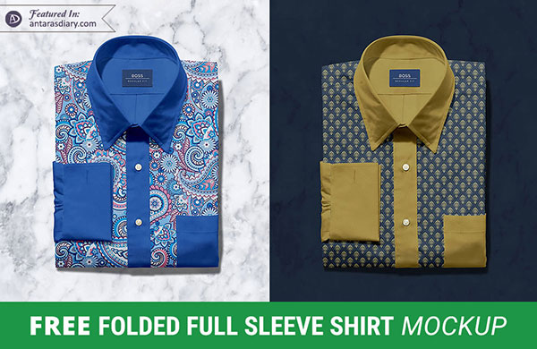 Download Free Folded Full Sleeve Shirt Mockup PSD - Antara's Diary