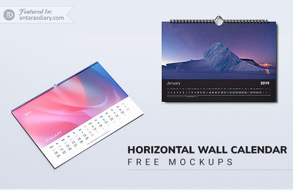Free Horizontal Wall Calendar Mockup PSD Files Download – Antara's Diary