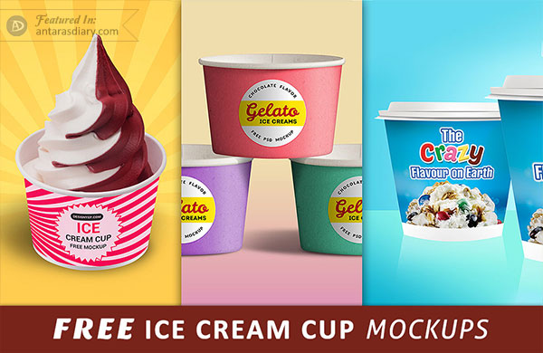 Download free ice cream cup mockup psd files preview