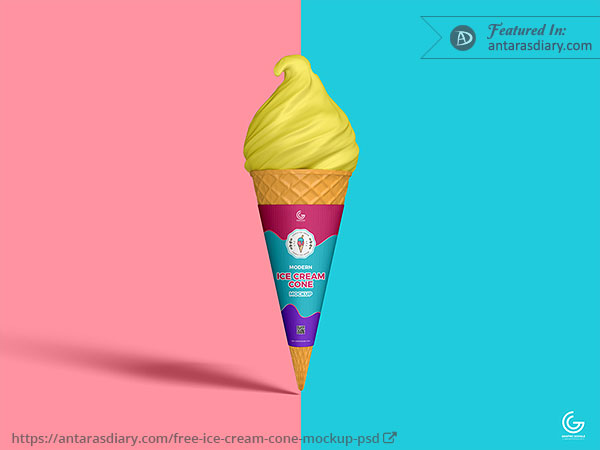 Download Free Ice Cream Cone Mockup PSD | Antara's Diary