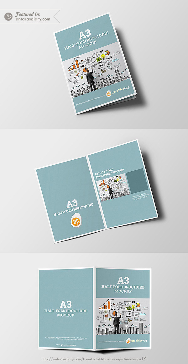 Download 20+ Free Bi-Fold Brochure PSD Mockups | Antara's Diary