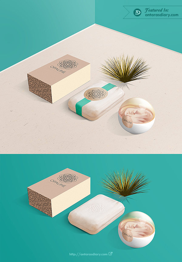 Download Free PSD / Display Mockup Cosmetic Brand / OPALINE