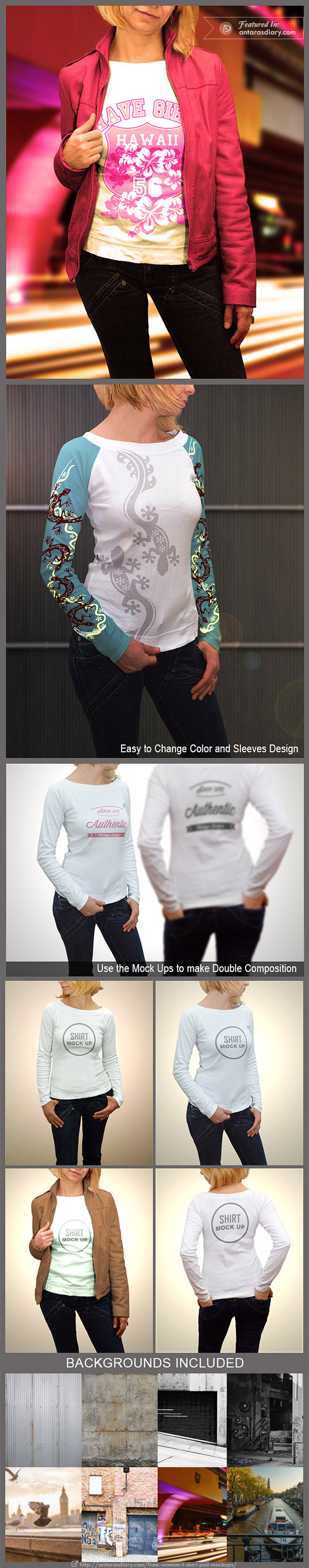 Download 60 Free Woman T Shirt And Apparel Psd Mockups PSD Mockup Templates