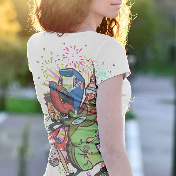 Download Download Womens V-Neck T-Shirt Mockup Back View Gif ...